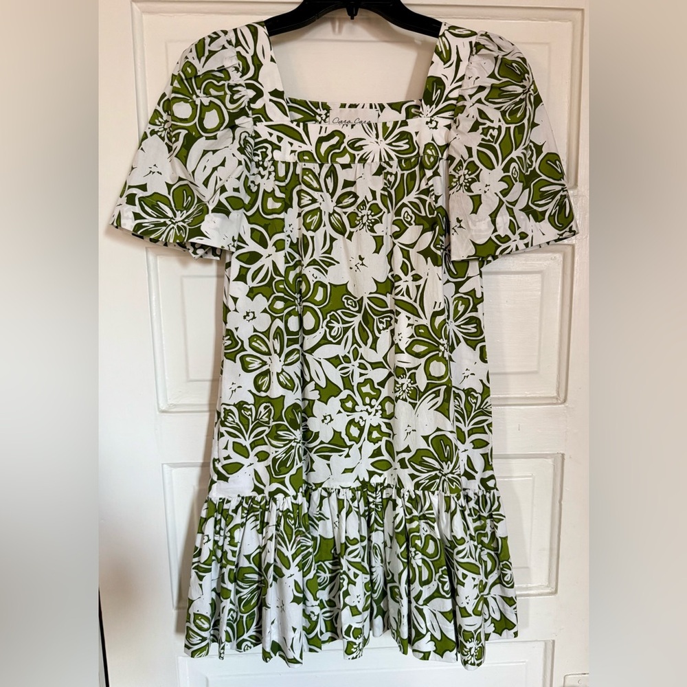 Cara Cara Janie Dress, Bold Floral Green (size XS)